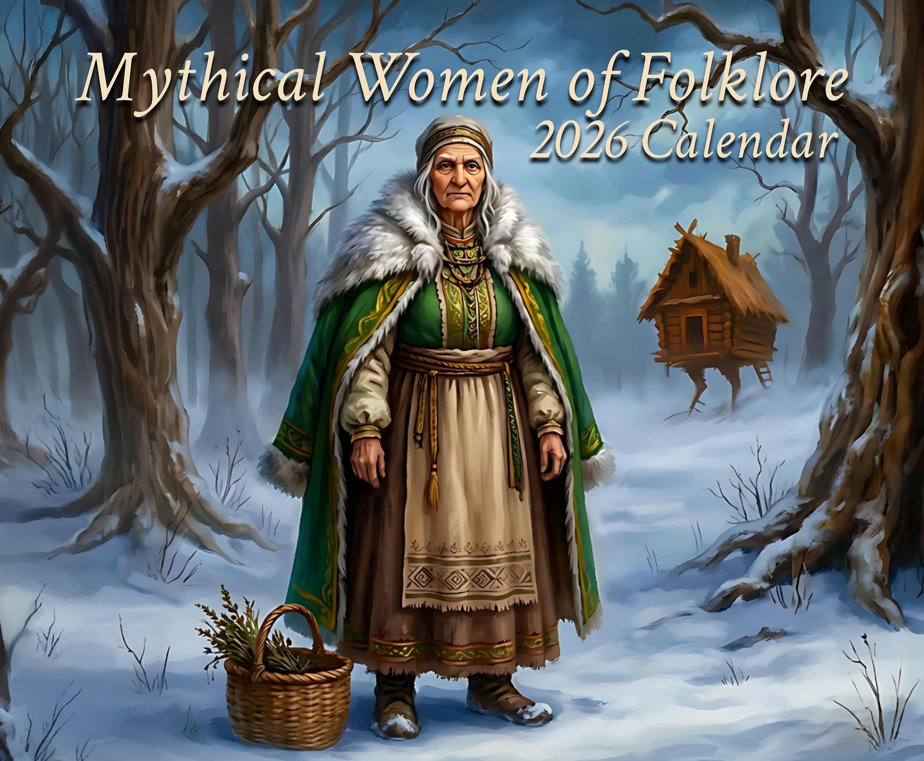 Mythical Women Folklore Art Calendar, Illustrated Wall Calendar, Witchy ...