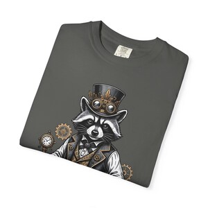 Steampunk Raccoon T-shirt | Unique Graphic Tee, Gift for Animal Lovers, Casual Wear, Vintage Style image 2