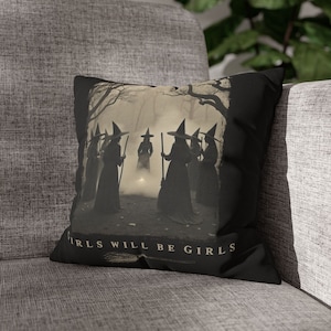 Witch Coven Pillow Cover: Gothic Halloween Decor image 1