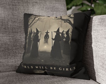 Kussensloop Witch Coven: gotisch halloweendecor