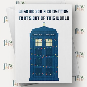 Sci-Fi Tv Show Inspired Christmas Card - Out Of This World Christmas Card, Sci-Fi Xmas Card, Science Fiction Christmas Card- FlowandBeUK