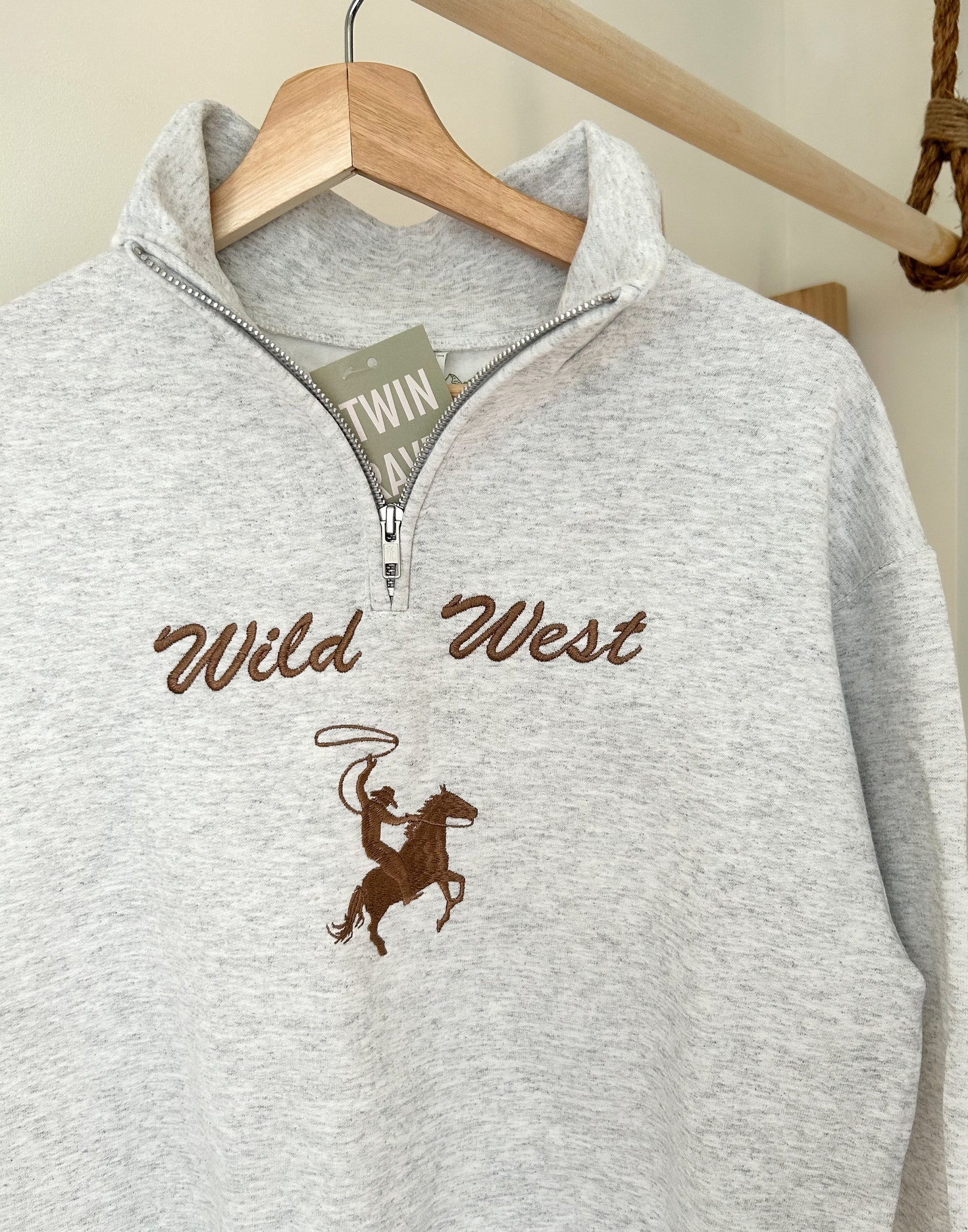 Virginia Embroidered Cowboy Knit Sweater in Deep Forest *Final Sale*