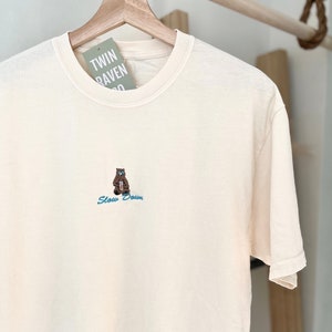 Slow Down Beer Bear Embroidered Retro Style T - Shirt | Summer Tee -U.S. Duty Included!