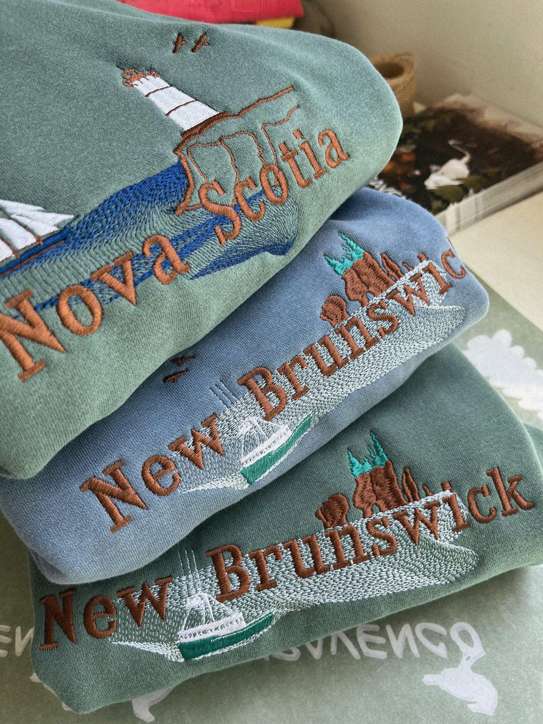 New Brunswick Embroidered Vintage Style Crewneck Sweater | Canada Crewneck | Summer Trendy Province Sweatshirt