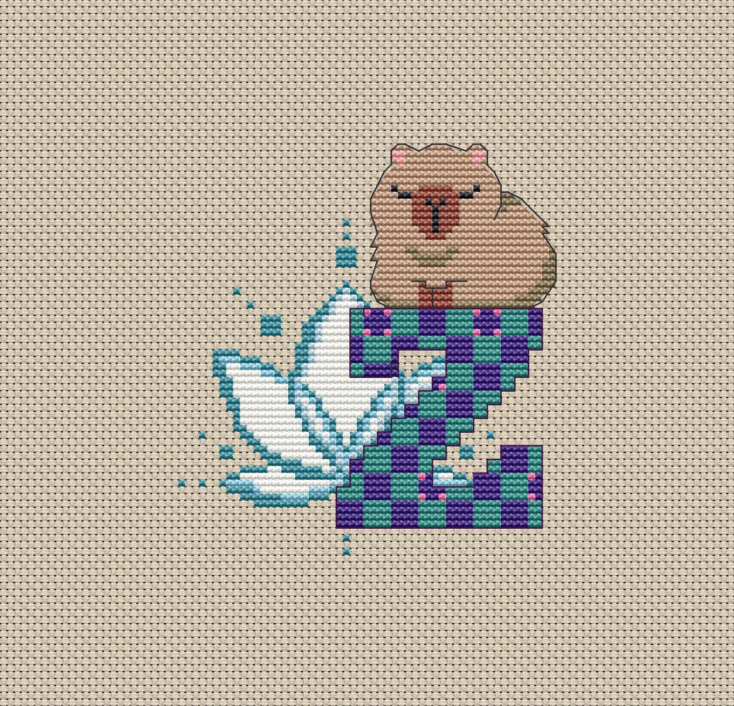 ABC Capy Letter Z クロスステッチ パターン – Capybara Alphabet PDF