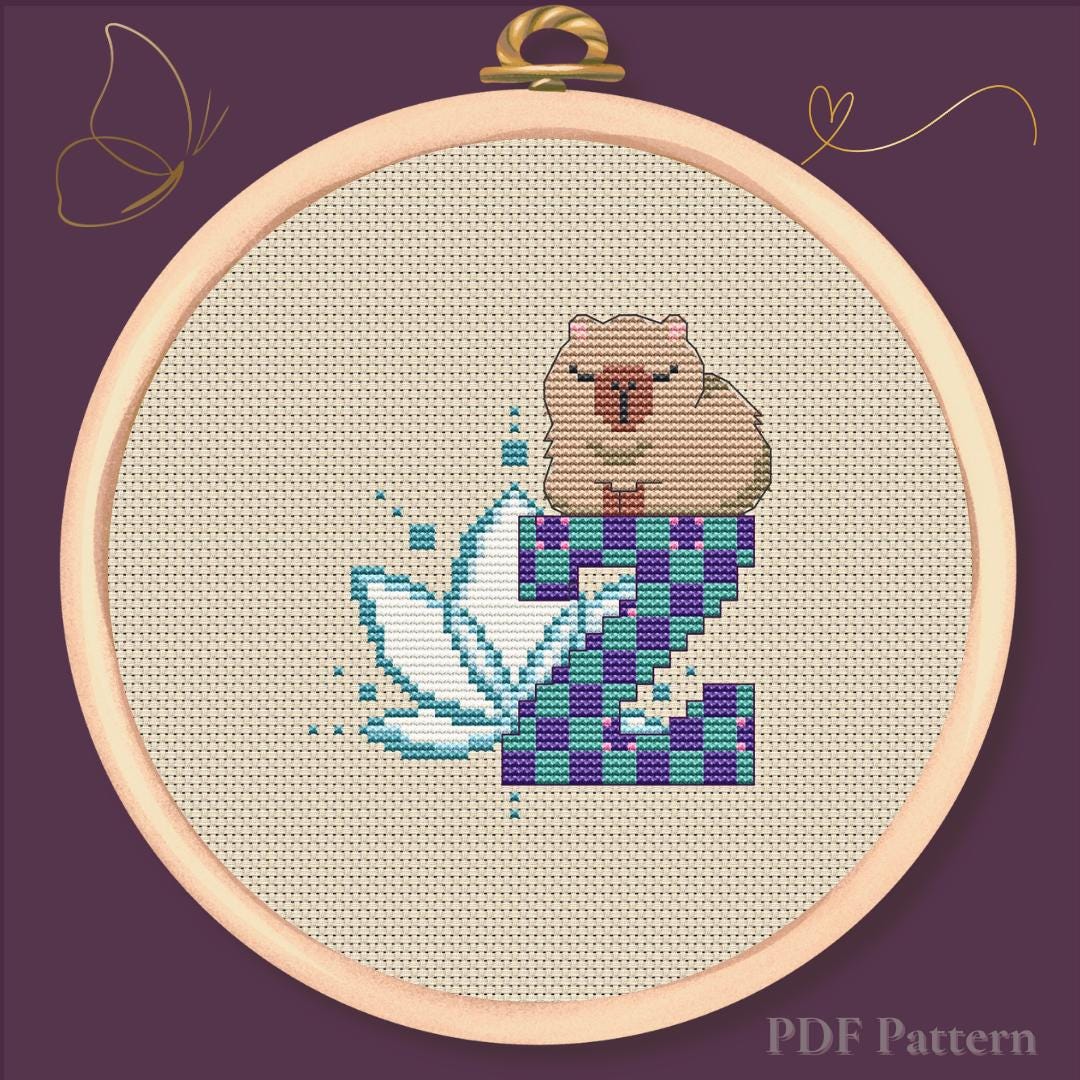 ABC Capy Letter Z クロスステッチ パターン – Capybara Alphabet PDF