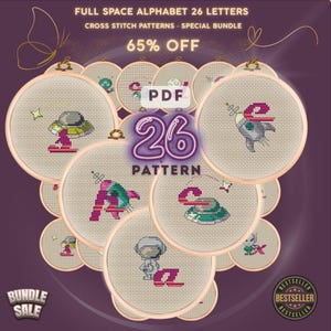 Alphabet Spatial Point de Croix PDF – Set de Police 26 Lettres