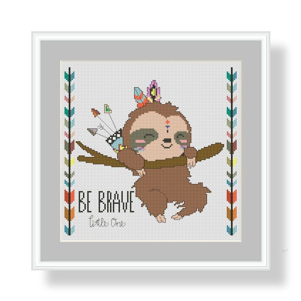 Three toed sloth Sloth bear Wet sloth Zootopia sloth Cute sloth Cross stitch for kids Stitch pattern Sloth cross stitch Be brave little one