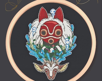 Woodland Guardians Cross Stitch Pattern – Forest Spirit Anime-Inspired Embroidery PDF