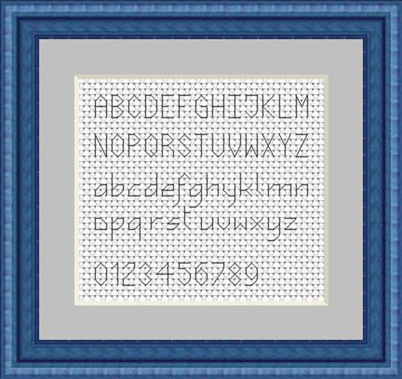 Set of 5 Cross Stitch Fonts Patterns USA Decor Tiny Alphabets for Cross