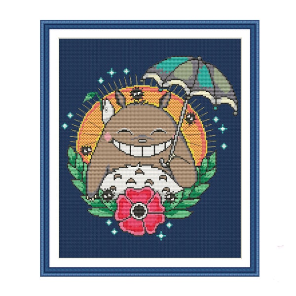 Ghibli Totoro Anime needle minder Geeky cross stitch Totoro embroidery Anime pes file Cartoon network Kreuzstich ghibli Totoro pattern PDF