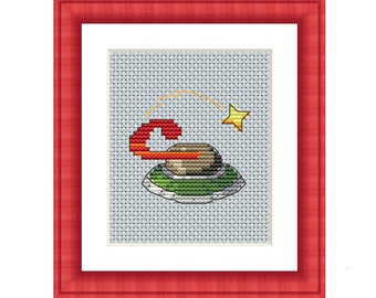 Letter C cross stitch Cross stitch initial UFO cross stitch Space cross stitch Monogram cross stitch pattern Boy cross stitch PDF instantly