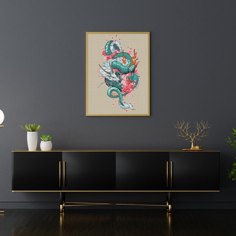 Japanese Dragon Cross Stitch Pattern PDF – Detailed Oriental Design – Mythical Creature Embroidery – Digital Download image 17