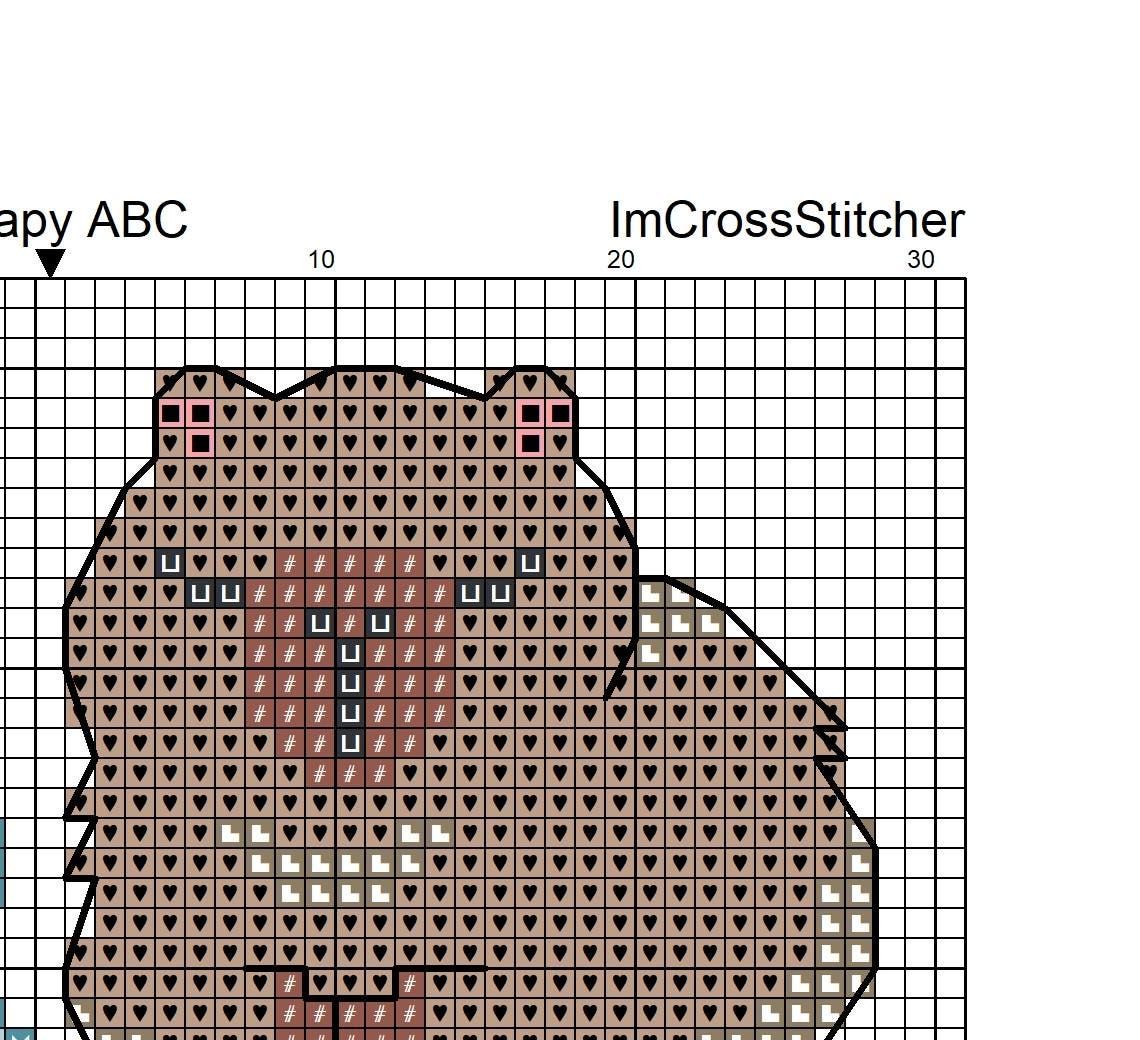 ABC Capy Letter Z クロスステッチ パターン – Capybara Alphabet PDF