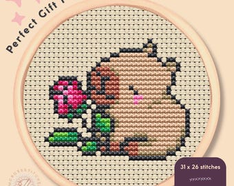 カピバラのクロスステッチパターンPDFバンドル - カピバラの刺繍