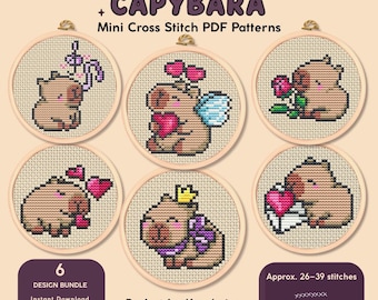 カピバラのクロスステッチ図案PDF - カピバラの刺繍 - すぐに