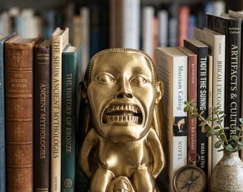 Idolo della fertilità d'oro di Indiana Jones / Replica dell'oggetto di scena de I predatori dell'arca perduta / Statua di Chachapoyan / Decorazione per sala cinema / Regalo geek dipinto a mano