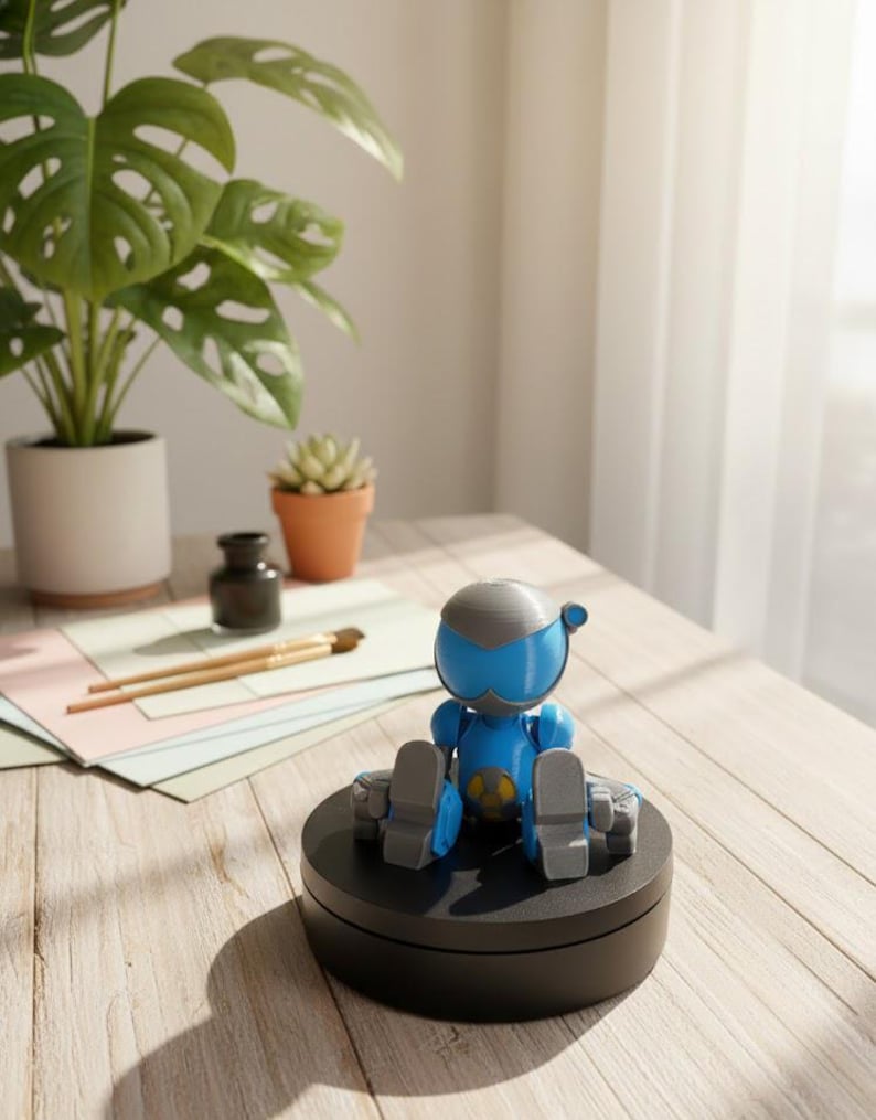 Figura de acción de Tom de Toonami: robot articulado de dibujos animados de los 90, artículo de colección de anime retro, juguete de escritorio impreso en 3D, regalo nostálgico para gamers. imagen 2
