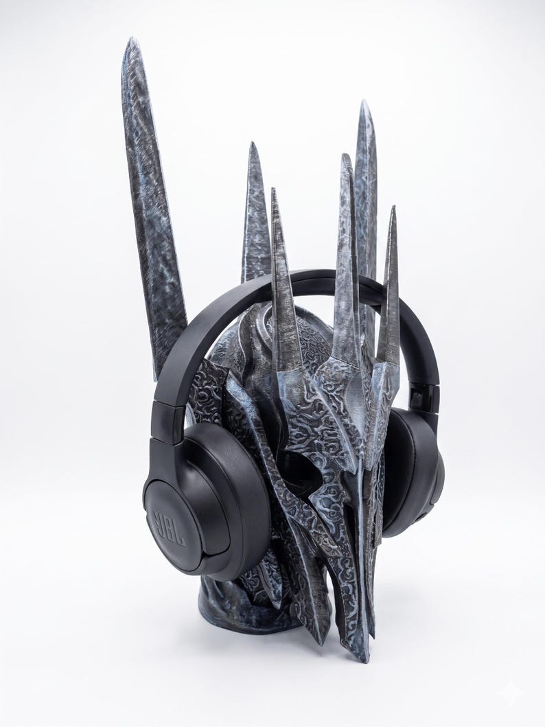 Sauron-Kopfhörerhalter | Herr-der-Ringe-Schreibtischdeko | Kopfhörerständer für Gaming-Setups | Herr-der-Ringe-Geschenk für Gamer | 3D-gedruckter Headset-Ständer Bild 9