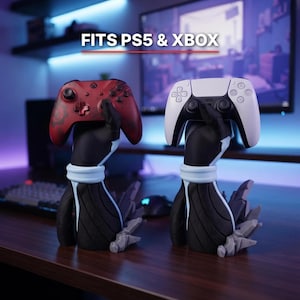 Controller Holder for PS5, Xbox and PS4, Kaiju No 8 Anime Controller Stand, Monster Hand Gaming Desk Decor, 3D Printed Gift for Gamers