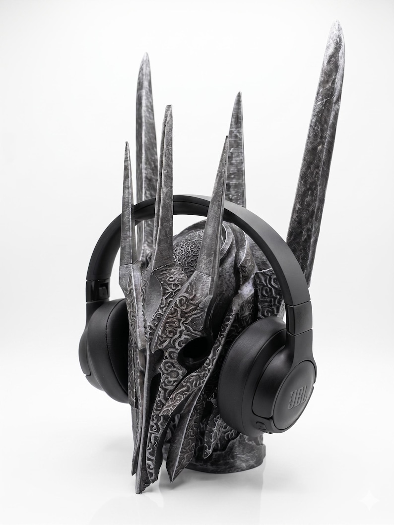 Sauron-Kopfhörerhalter | Herr-der-Ringe-Schreibtischdeko | Kopfhörerständer für Gaming-Setups | Herr-der-Ringe-Geschenk für Gamer | 3D-gedruckter Headset-Ständer Bild 4