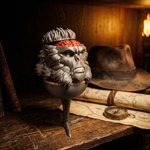Réplica del cerebro de mono de Indiana Jones - Estatua impresa en 3D pintada a mano - Decoración de la película El templo maldito - Regalo de terror y trofeo para jugadores de juegos de mesa