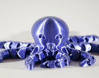 Tiny Octopus Friend - Sculpture de poulpe articulée imprimée en 3D, décor de bureau original et adorable, objet de collection inspiré de l'océan, Articula unique
