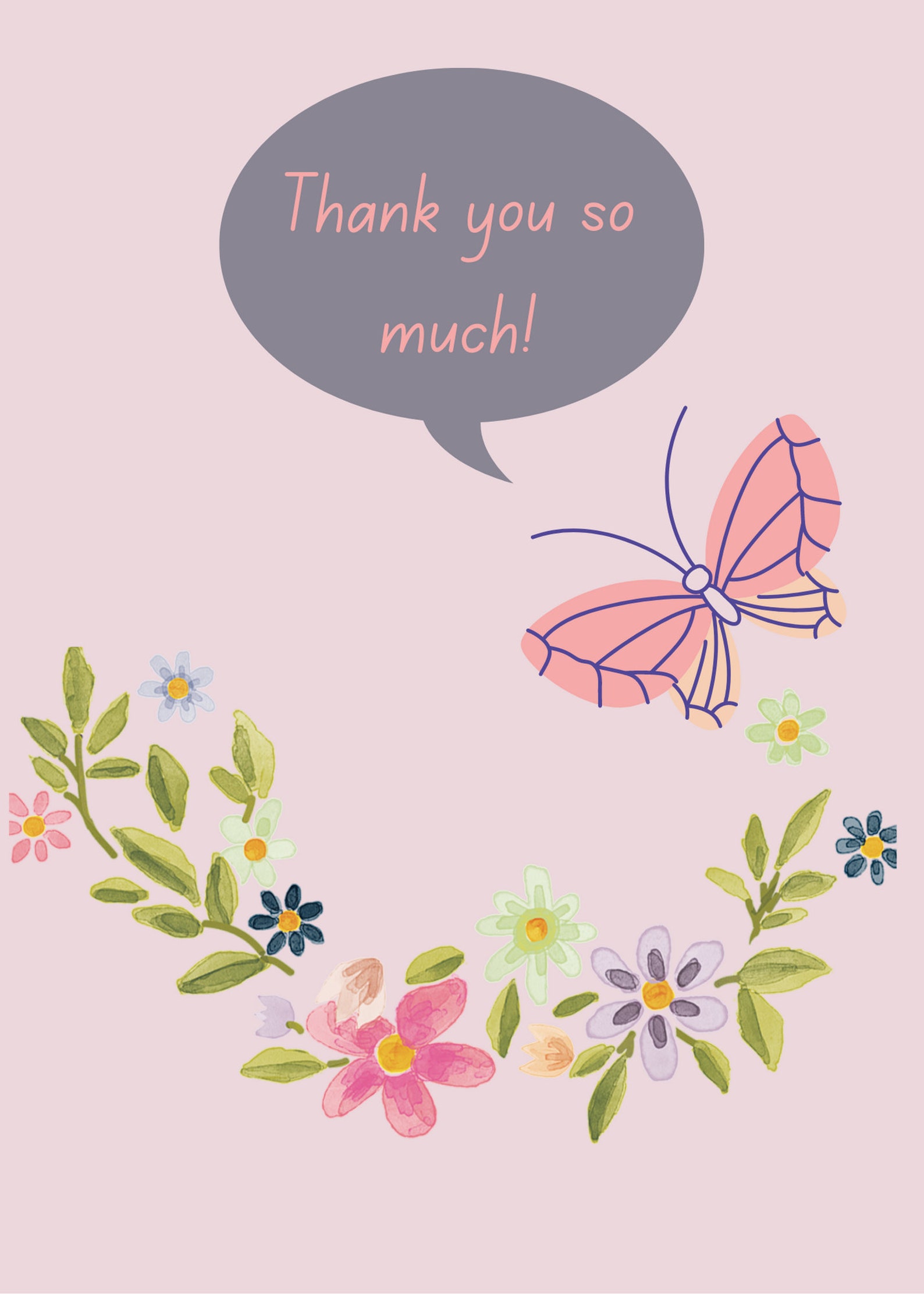 Modern and Cute Digital Cards Printable Thank You Card Small - Etsy