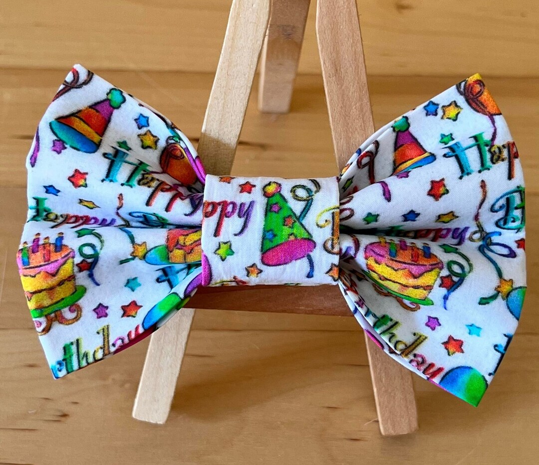 Happy Birthday Dog Bow Tie Birthday Pet Bow Ties Bow Ties Etsy