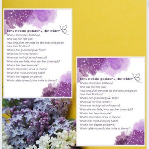 Wedding Game How Well Do You Know the Bride Game - Bilingual (Bachelorette)