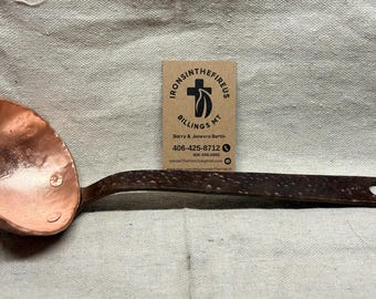 Copper and Seasoned Carbon Steel Ladle