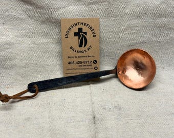Coffee Scoop, carbon steel and copper, handmade