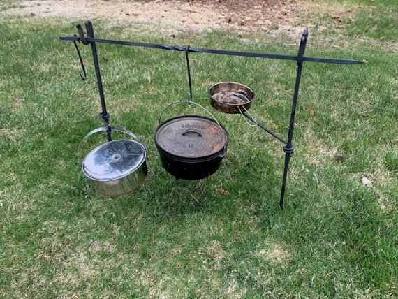 Hand Forged Campfire Dutch Oven Tripod Set - Blacksmith - Camp Grill