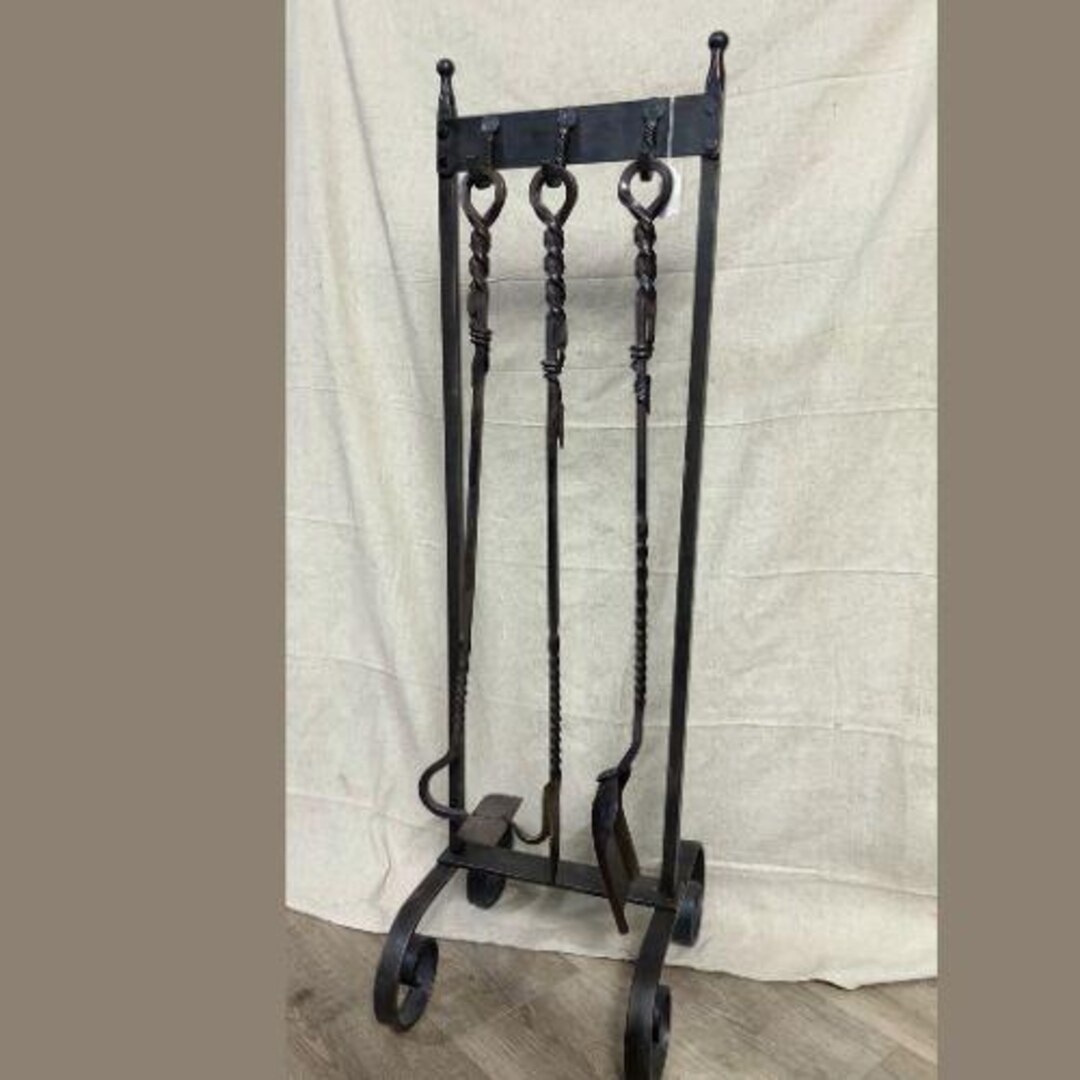 Handmade Fire Place Set With Fire Poker, Ash Rack, and Coal Shovel ...
