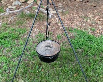 Campfire Tripod/ Chicken water container holder.