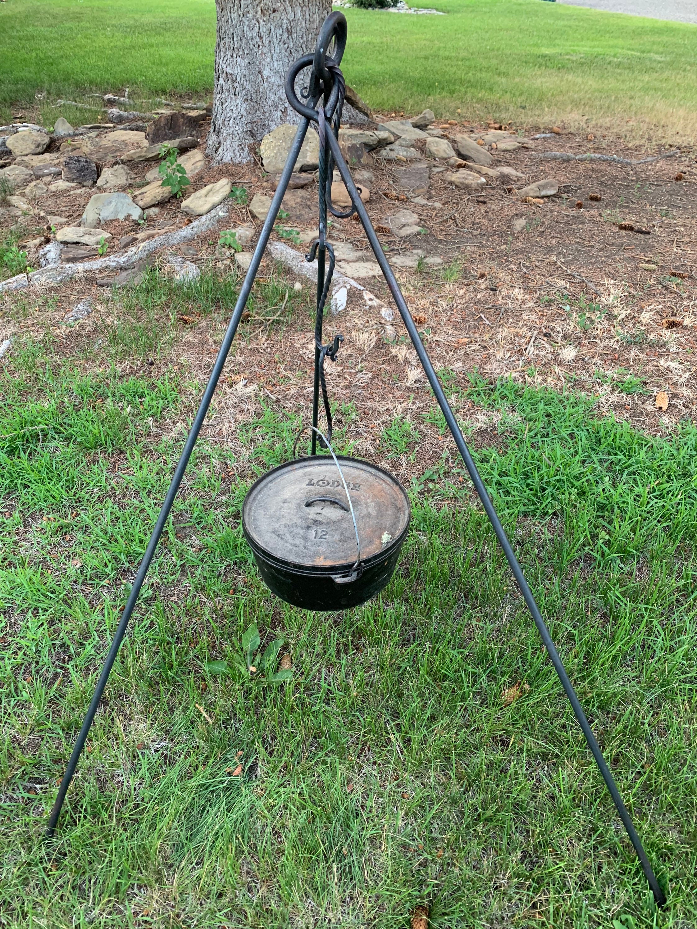 Lodge Tripod with Chain for Cast Iron Cooking Over an Open Fire