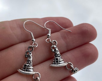 Witches hat and pumpkin earrings ~ Halloween