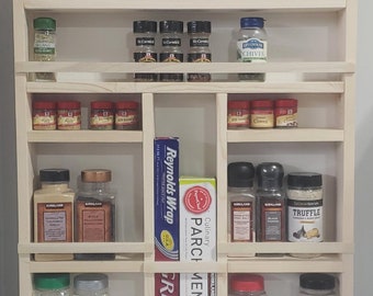 Full Door mounted spice rack, pantry door spice rack, door spice rack, back of door spice rack, pantry door storage, spice rack for door,