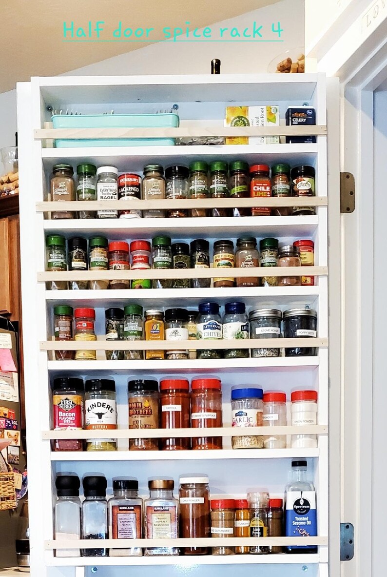 Extra Tall Deep Full Door Mount Spice Rack Storage Behind the Etsy