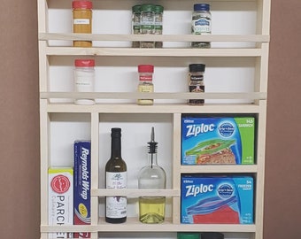 Full Door Mounted Spice Rack: Rustic Extra Tall Farmhouse Pantry Organizer