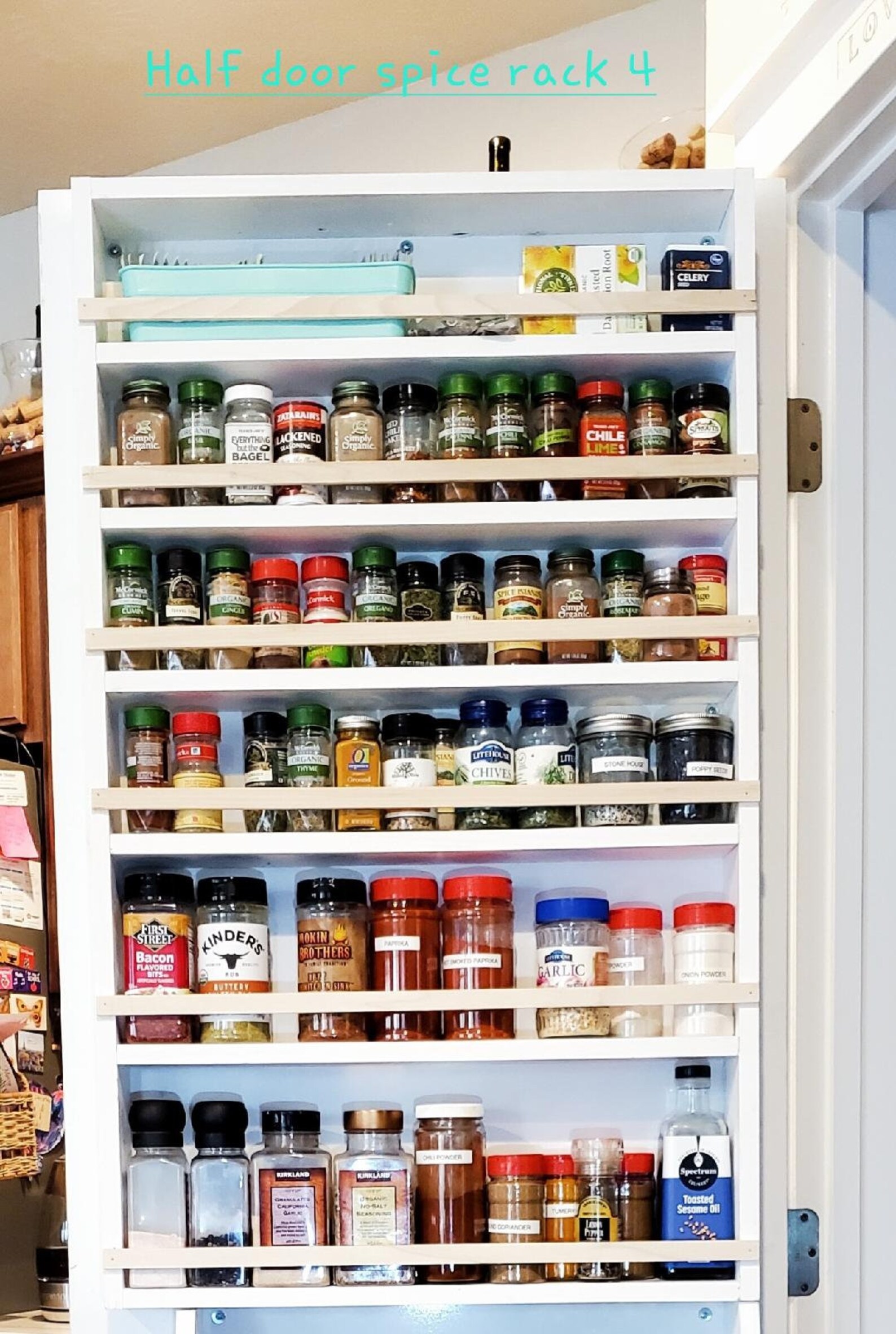 Spice Rack for Door, Full Door Mounted Storage, Versatile Door Storage
