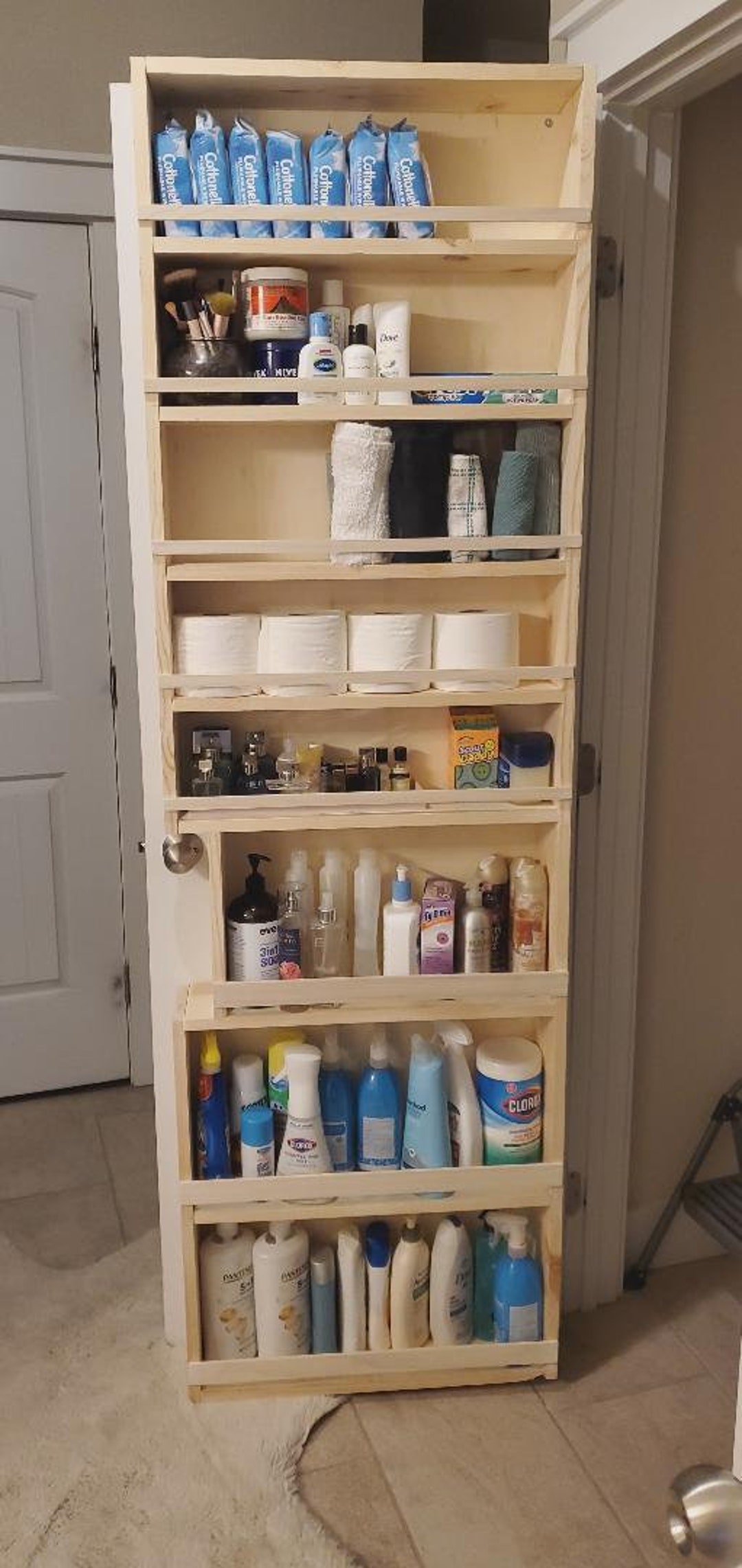 Extra Tall Deep Full Door Mount Spice Rack Storage Behind the Door Farmhouse Full Pantry Door Spice Rack Wall or Hollow Core Door Mount Etsy