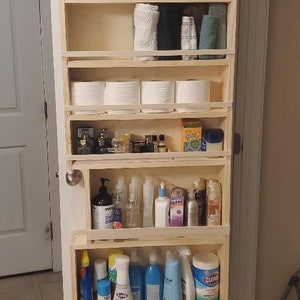 extra tall deep full door mount spice rack storage, behind the door, farmhouse, full pantry door spice rack, wall or hollow core door mount