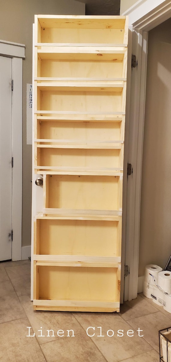 Extra Tall Deep Full Door Mount Spice Rack Storage Behind the Door Farmhouse Full Pantry Door Spice Rack Wall or Hollow Core Door Mount Etsy