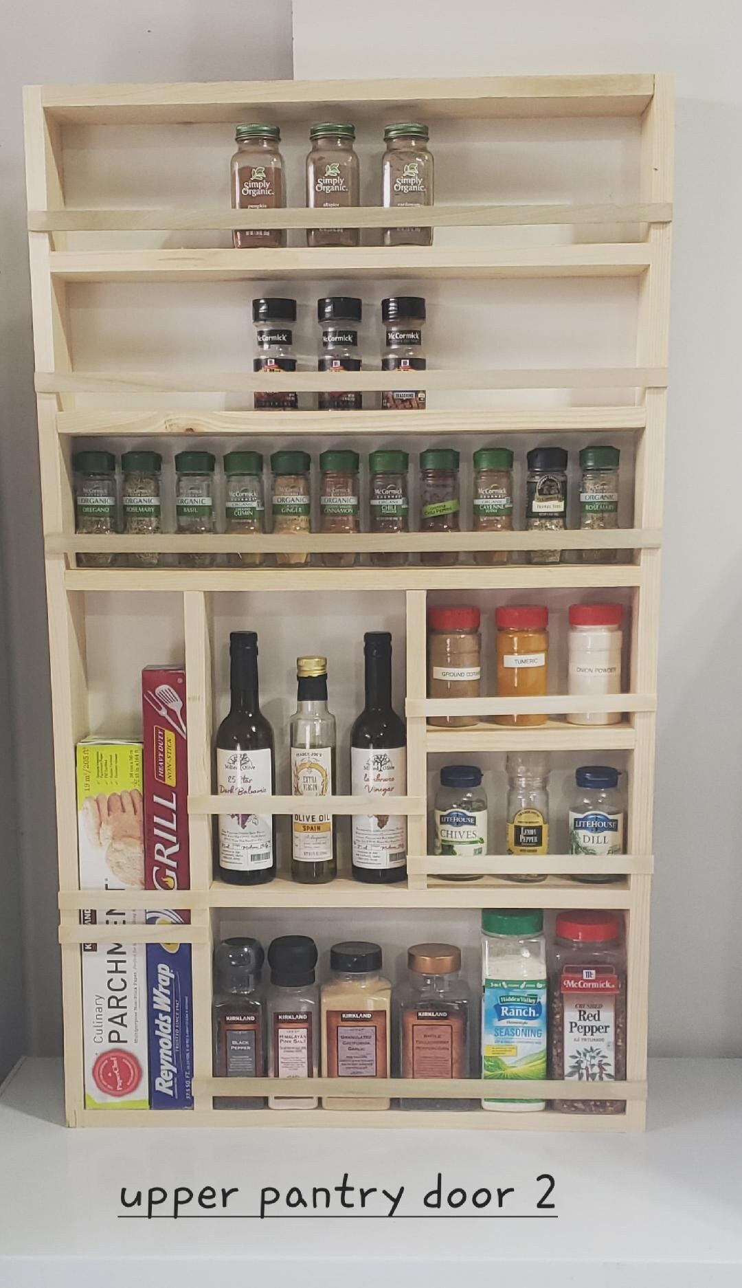Full Door Mounted Spice Rack, Pantry Door Spice Rack, Door Spice Rack