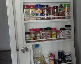 Full Door Spice Rack: Farmhouse Pantry Organizer Extra Tall
