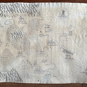 Carte de campagne personnalisée dessinée à la main de Donjons et Dragons