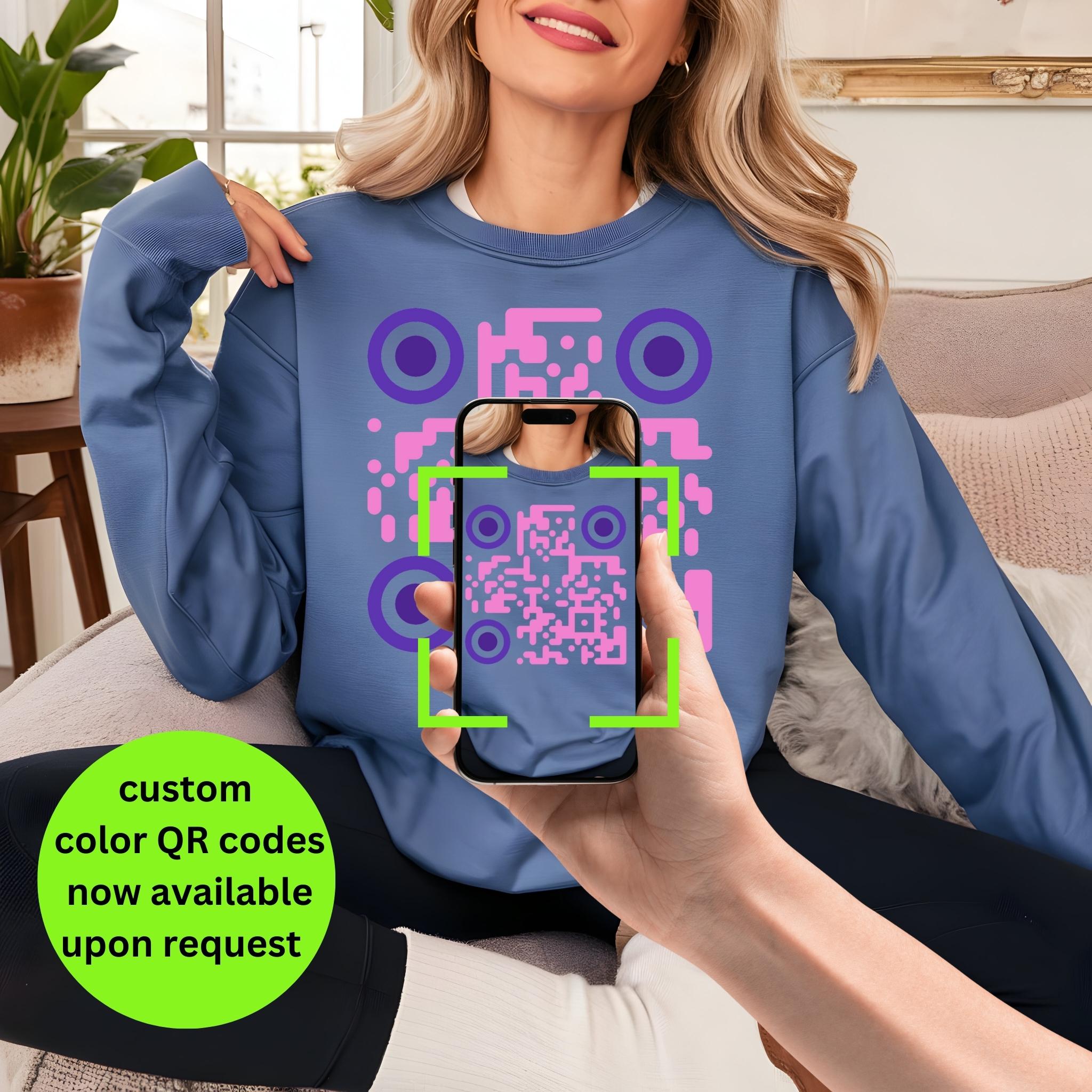 Custom QR Code Scannable Sweatshirt, Personalized Unisex Sweatshirt ...