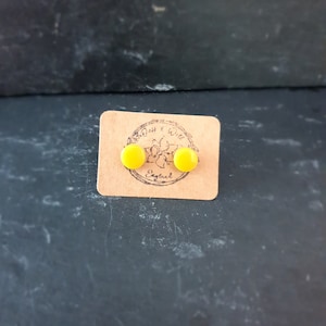 Oorbellen met stippen. Zongeel.