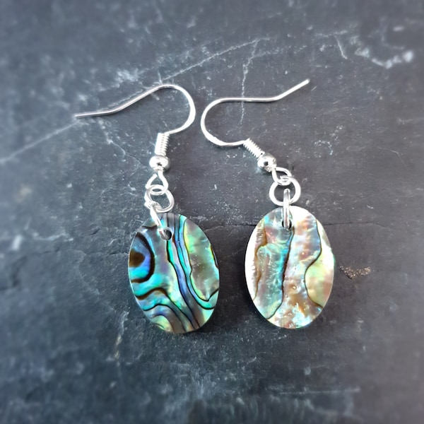 Oval Abalone Earrings.